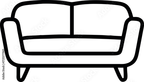 Sofa line icon, Furniture concept, divan for living room icon in outline style vector