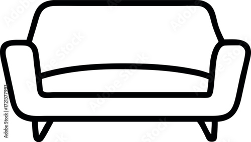 Sofa line icon, Furniture concept, divan for living room icon in outline style vector