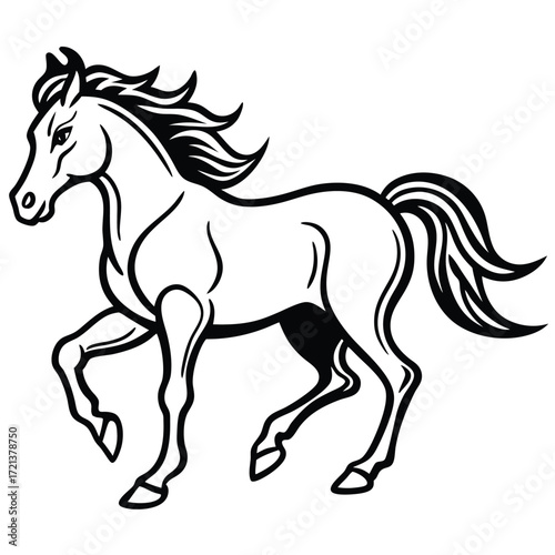 Majestic horse illustration, a symbol of power