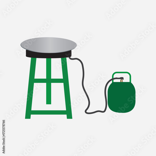 vector illustration of a gas pump and single burner stove