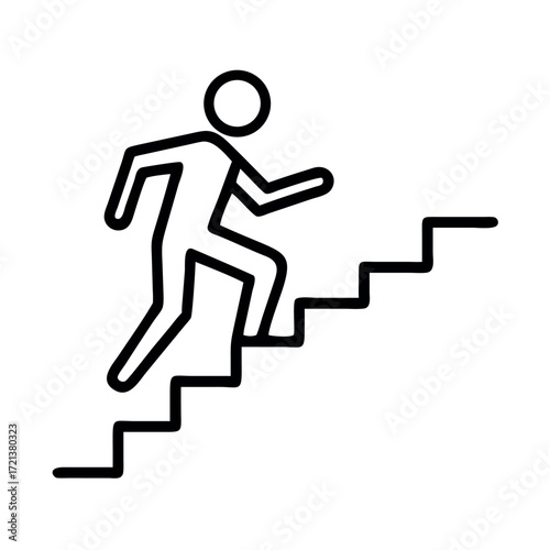 Man climbing stairs icon vector
