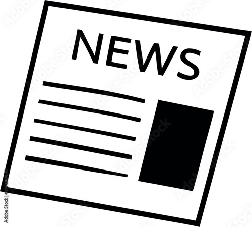 Newspaper line art icon vector. news paper vector 