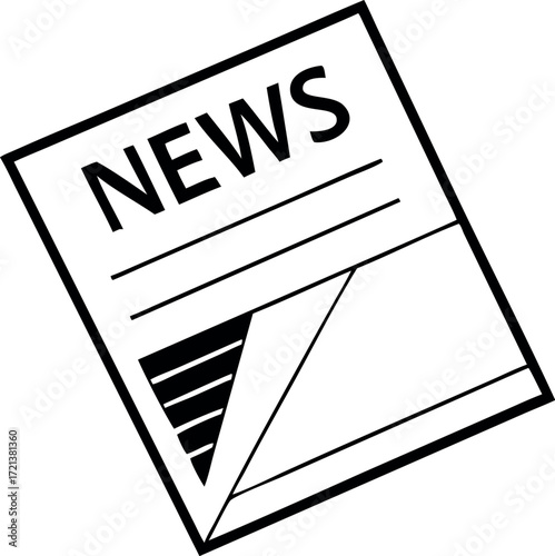 Newspaper line art icon vector. news paper vector 