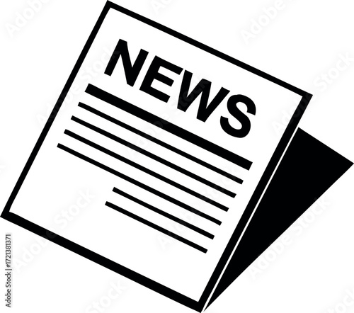 Newspaper line art icon vector. news paper vector 