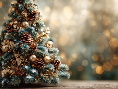 Ornate Christmas tree with decorations
