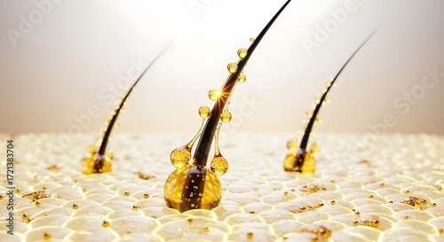 Wallpaper Mural Microscopic view of hair follicles with nourishing serum treatment Torontodigital.ca