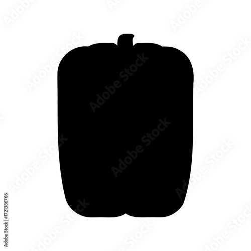 Silhouette of a bell pepper, a delicious and healthy vegetable for cooking