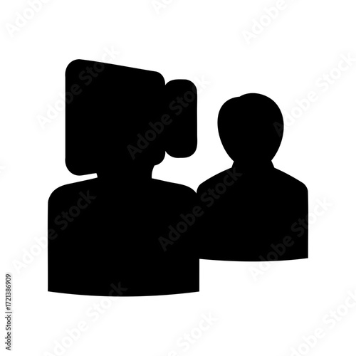 Silhouette of two people icon representing collaboration, teamwork, or mentorship