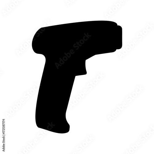 Black silhouette of an infrared thermometer commonly used during the pandemic era