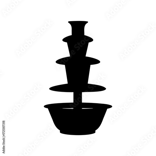 Black silhouette of a chocolate fountain for parties and celebrations alike