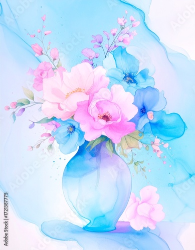  vase of beautiful flowers as background 