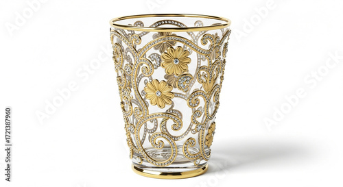 glass vase on white background