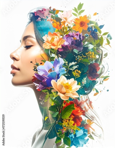 vase of beautiful flowers as background