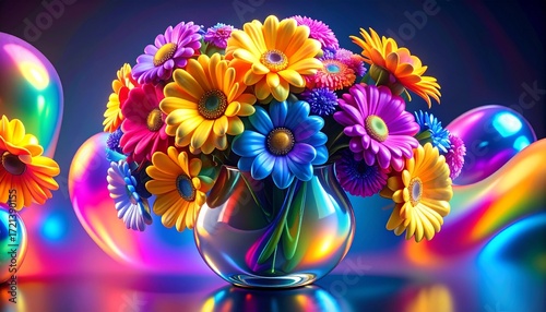 vase of beautiful flowers as background
