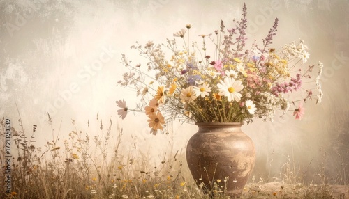vase of beautiful flowers as background