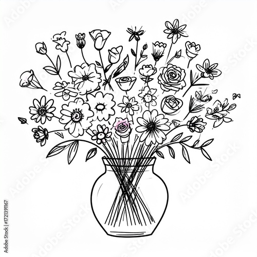 vase of beautiful flowers as background