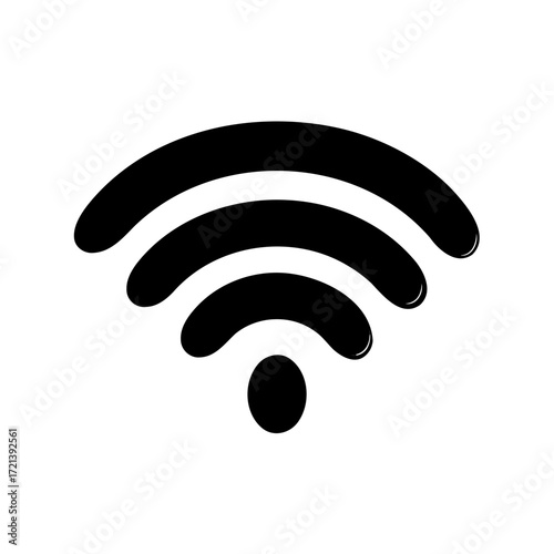 Black and White Wireless Connectivity Symbol for Internet Access Point