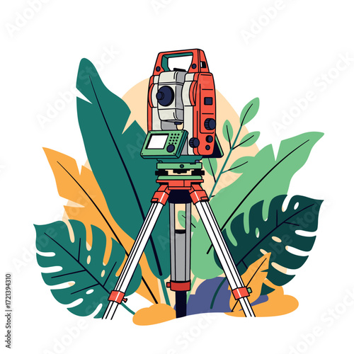Professional surveying equipment used for precise land measurement and data collection in diverse environments.