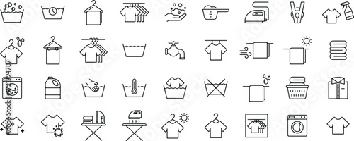 laundry icons, washing doodle pack, clean clothes doodles, detergent icons, washer doodles, iron symbols, fabric doodle icons, dry cleaning doodle, textile doodle vector, wash care doodles

