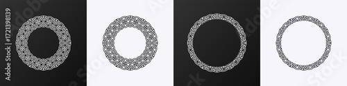Collection of intricate celtic and viking-inspired nordic frames, ideal for design projects and decoration.