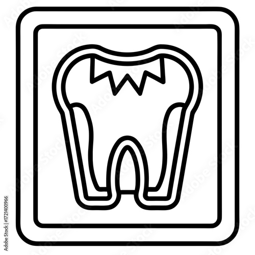 Oral X-ray Symbol Clean Line Vector