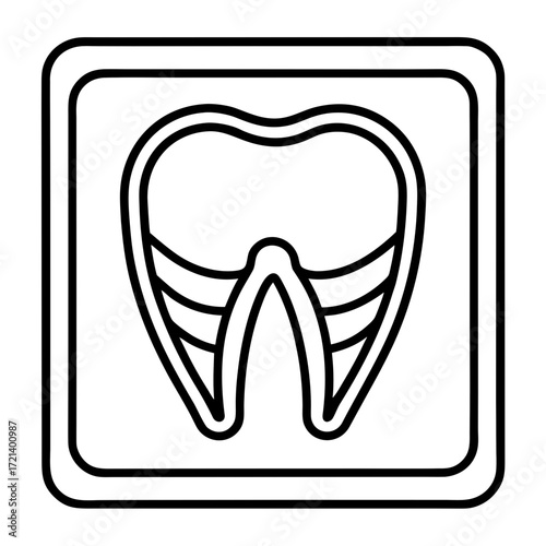 Oral X-ray Symbol Clean Line Vector