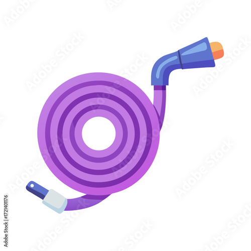 Purple Garden Hose with Nozzle Colored Icon