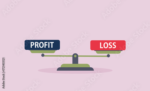 profit and loss on the balance scale
