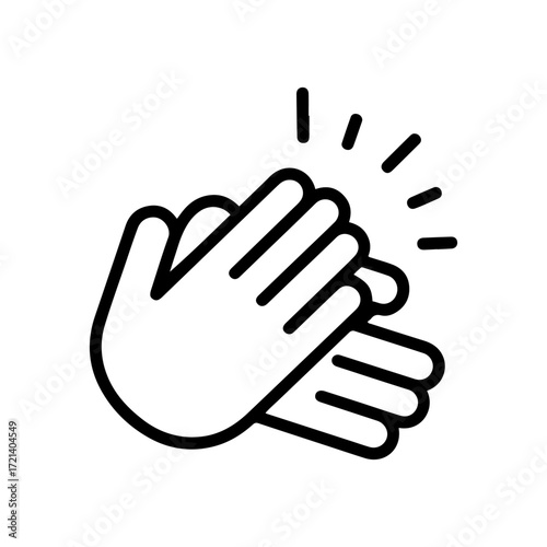 hand clap applause outline icon vector