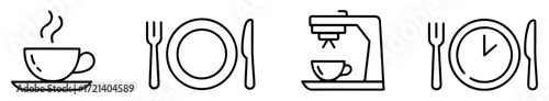 lunch break outline food icon vector