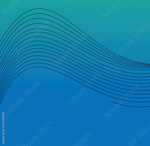 Abstract blue wave pattern background with smooth curved lines and gradient motion design