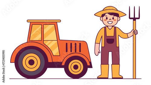 Black and white tractor isolated on white background a silhouette illustration of a farm vehicle used for agriculture