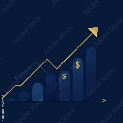 Financial Growth Vector Visualizing Economic Prosperity and Upward Business Trends