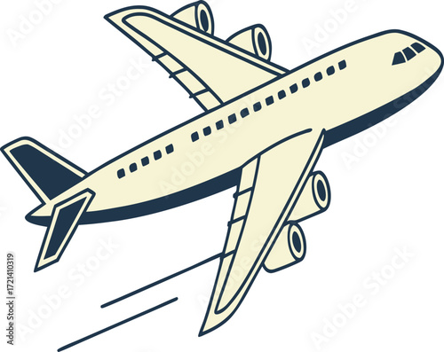Minimalist airplane icon for travel and aviation