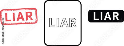 Liar label set vector design element for fraud and deception