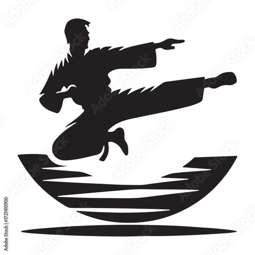 vector " Kung fu " illustration vector Design white background