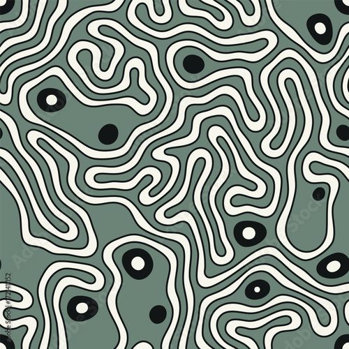 Vector seamless pattern. Free form organic shapes. Stylish structure of natural spots. Hand drawn abstract background. Can be used as swatch in Illustrator. Creative spotty print.
