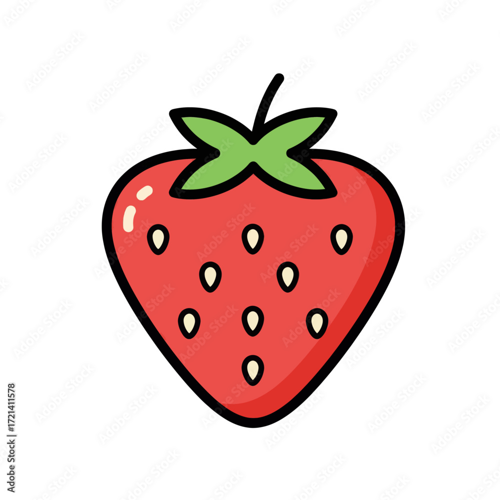 Obraz premium A vibrant, juicy strawberry illustration, perfect for healthy eating and fresh produce graphics