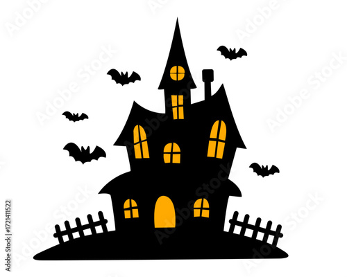 halloween castle vector illustration