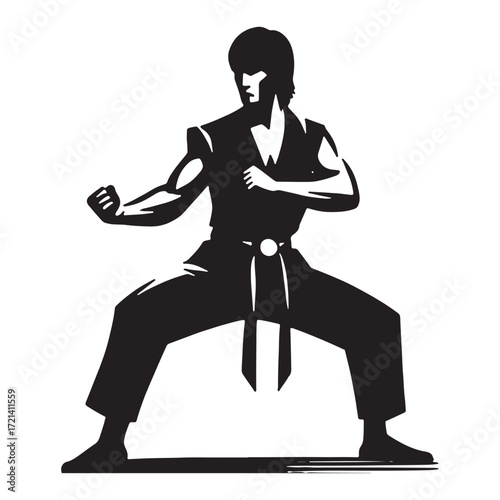 vector " Kung fu " illustration vector Design white background