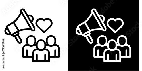 Public Relations  Icon Set White Style Collection