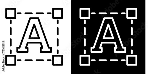 Typography  Icon Set White Style Collection