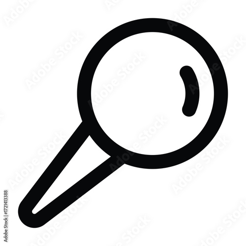 Minimalist black line illustration of a pin. Clean and simple style, ideal for office boards, school, planning, and organizing.
