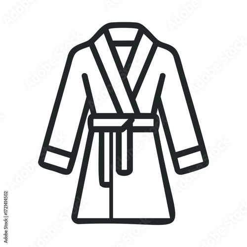 Soft cotton bathrobe for relaxation and comfort at home. Vector illustration