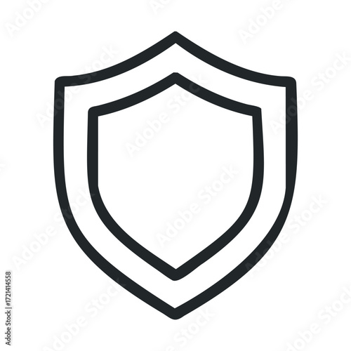 Simple outline of a protective shield for security concepts. Vector illustration