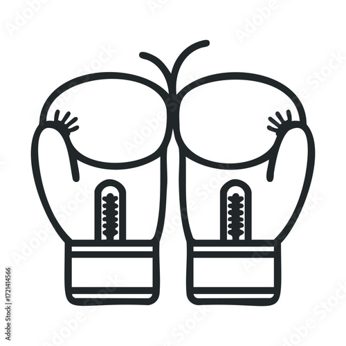 Boxing gloves symbol for sports training and fitness lifestyle. Vector illustration