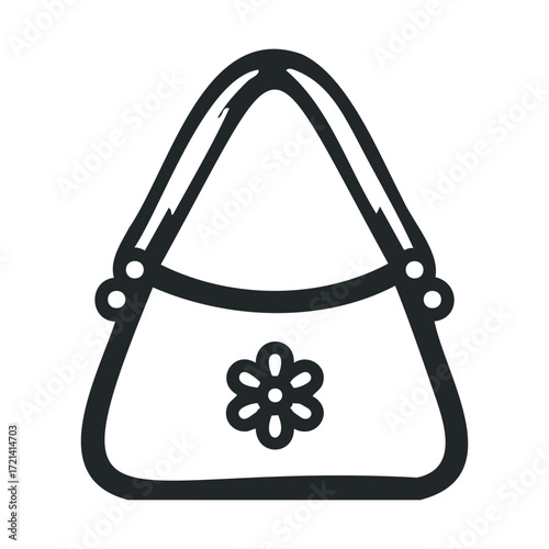Chic handbag with floral detail for style lovers. Vector illustration