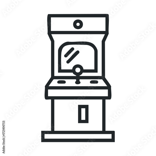 Retro arcade game cabinet design for vintage gaming enthusiasts. Vector illustration
