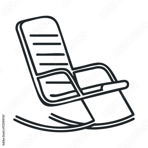 Relaxing wooden rocking chair design for home comfort. Vector illustration