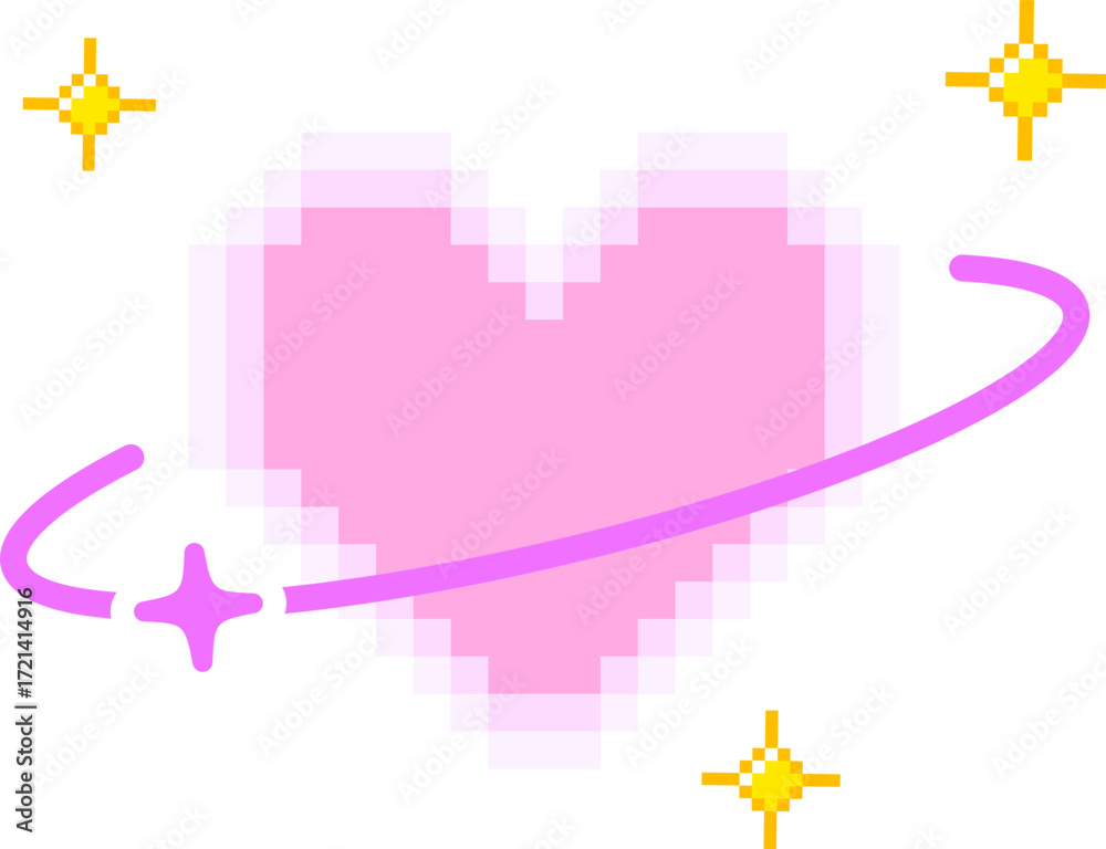 Obraz premium Y2K Heart Pixel